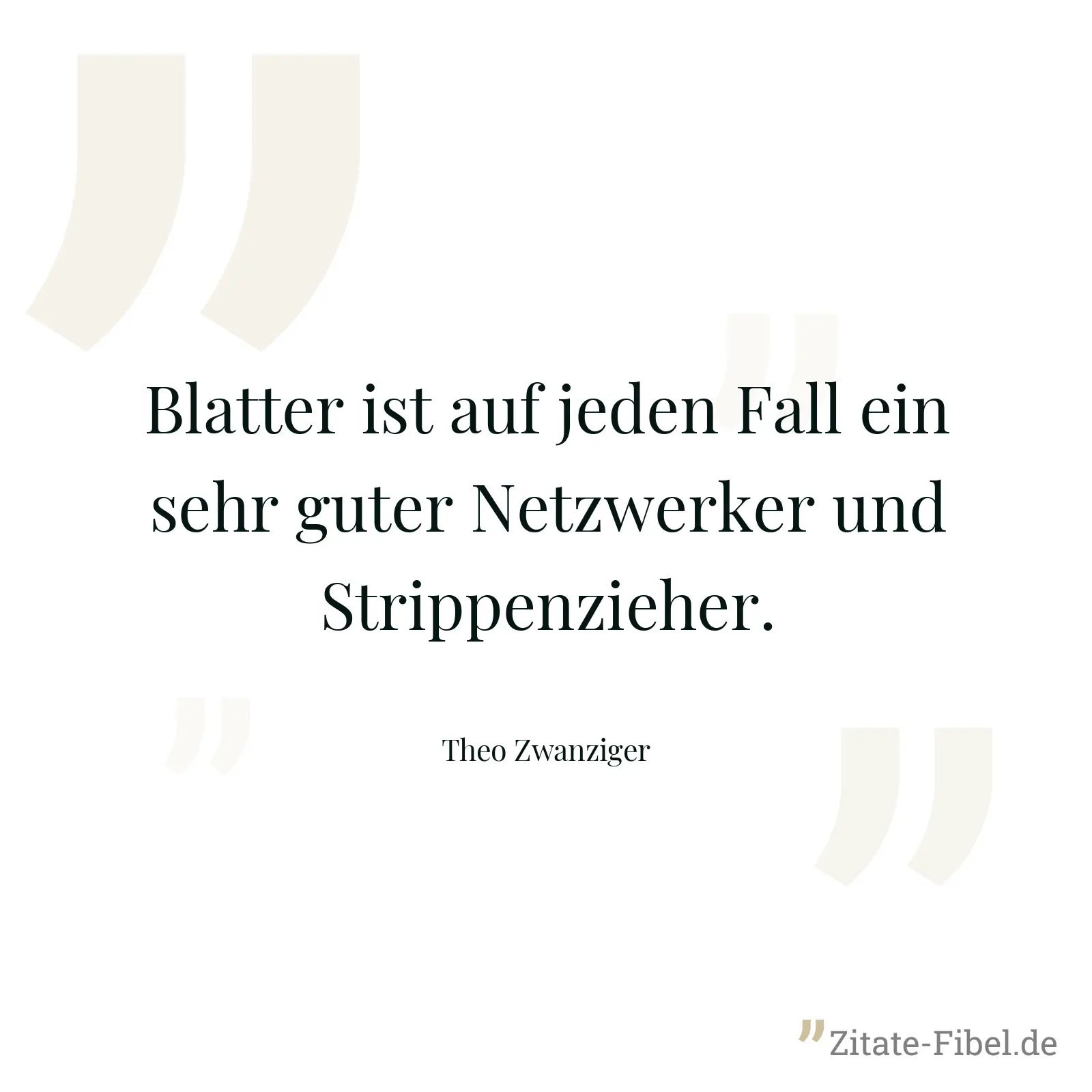 Blatter ist auf jeden Fall ein sehr guter Netzwerker und Strippenzieher. - Theo Zwanziger