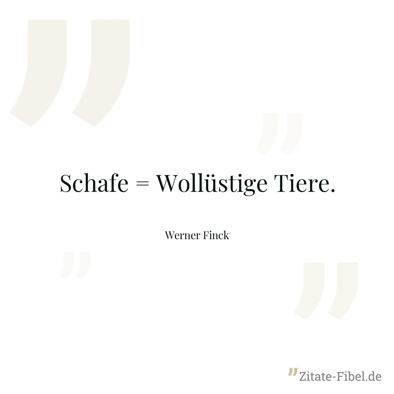 Schafe = Wollüstige Tiere. - Werner Finck