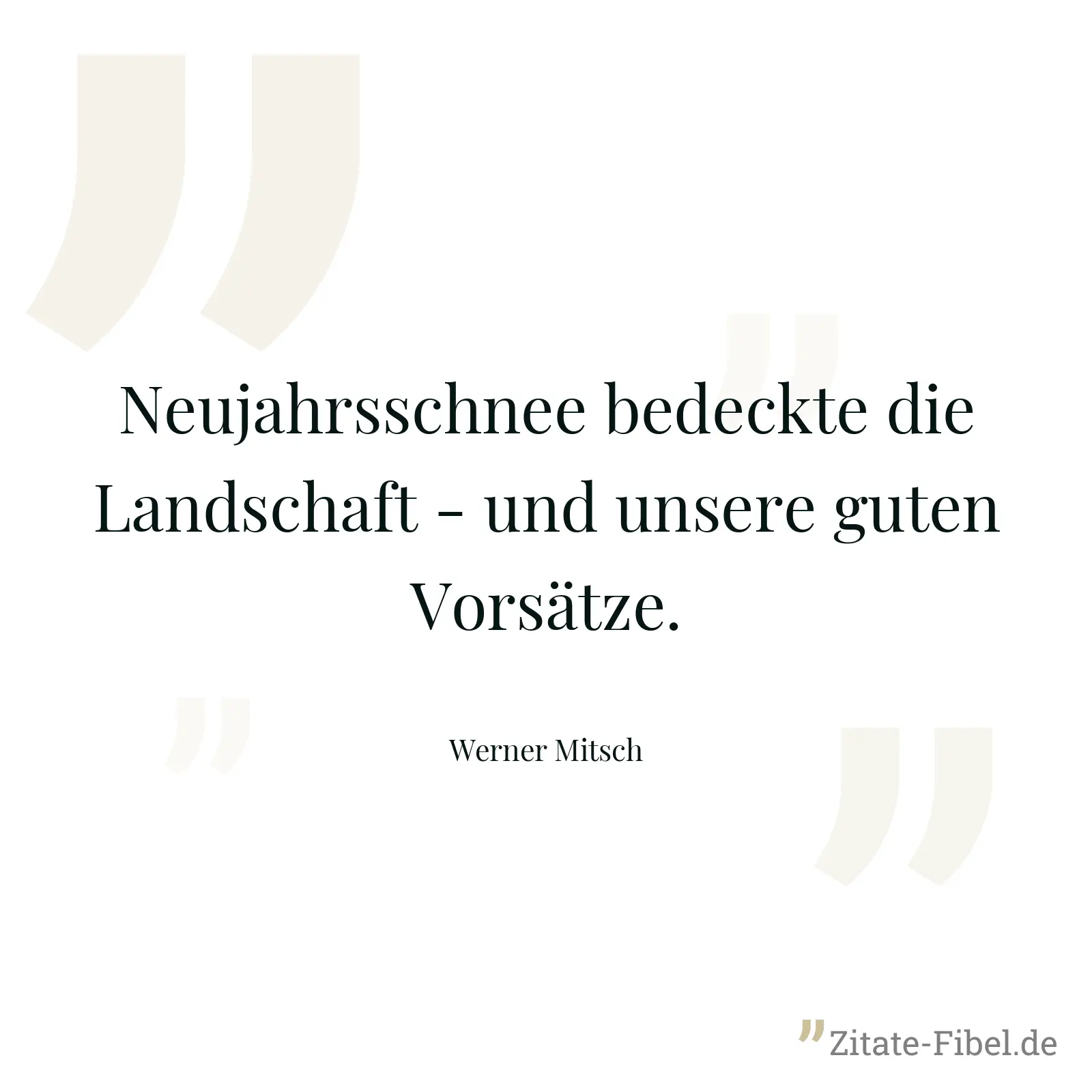 Neujahrsschnee bedeckte die Landschaft - und unsere guten Vorsätze. - Werner Mitsch