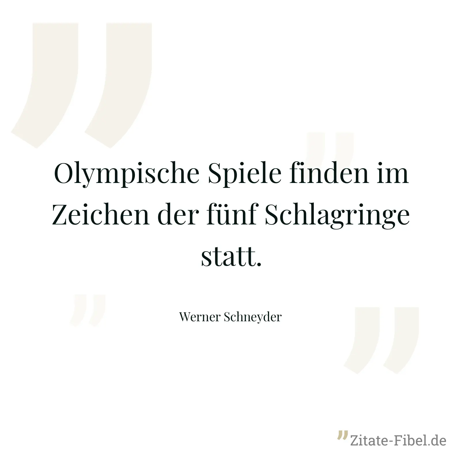 Olympische Spiele finden im Zeichen der fünf Schlagringe statt. - Werner Schneyder