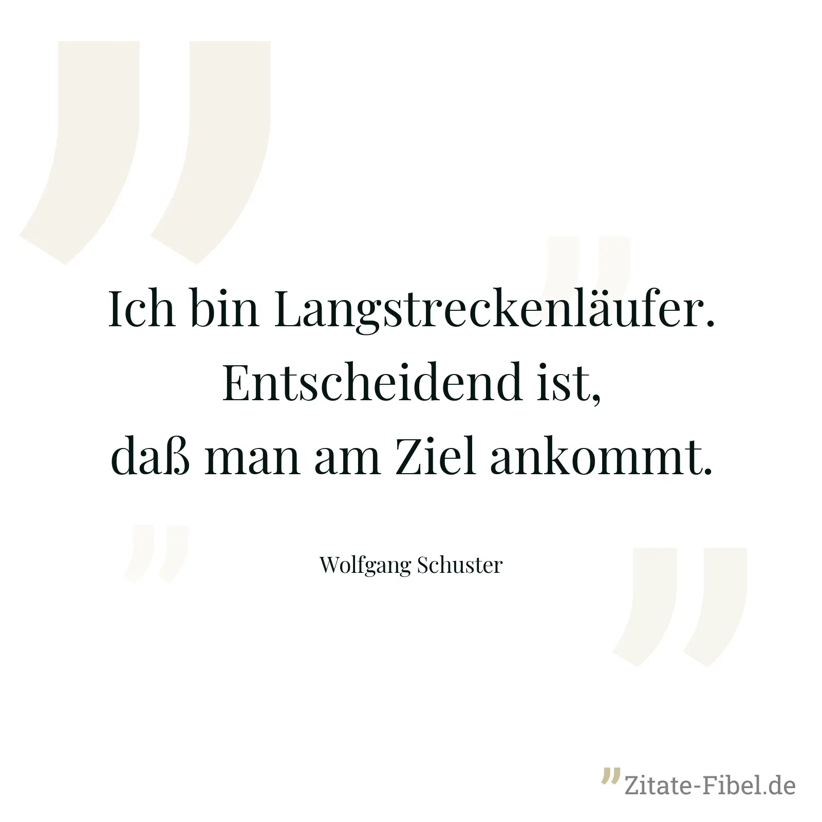 Ich bin Langstreckenläufer. Entscheidend ist, daß man am Ziel ankommt. - Wolfgang Schuster