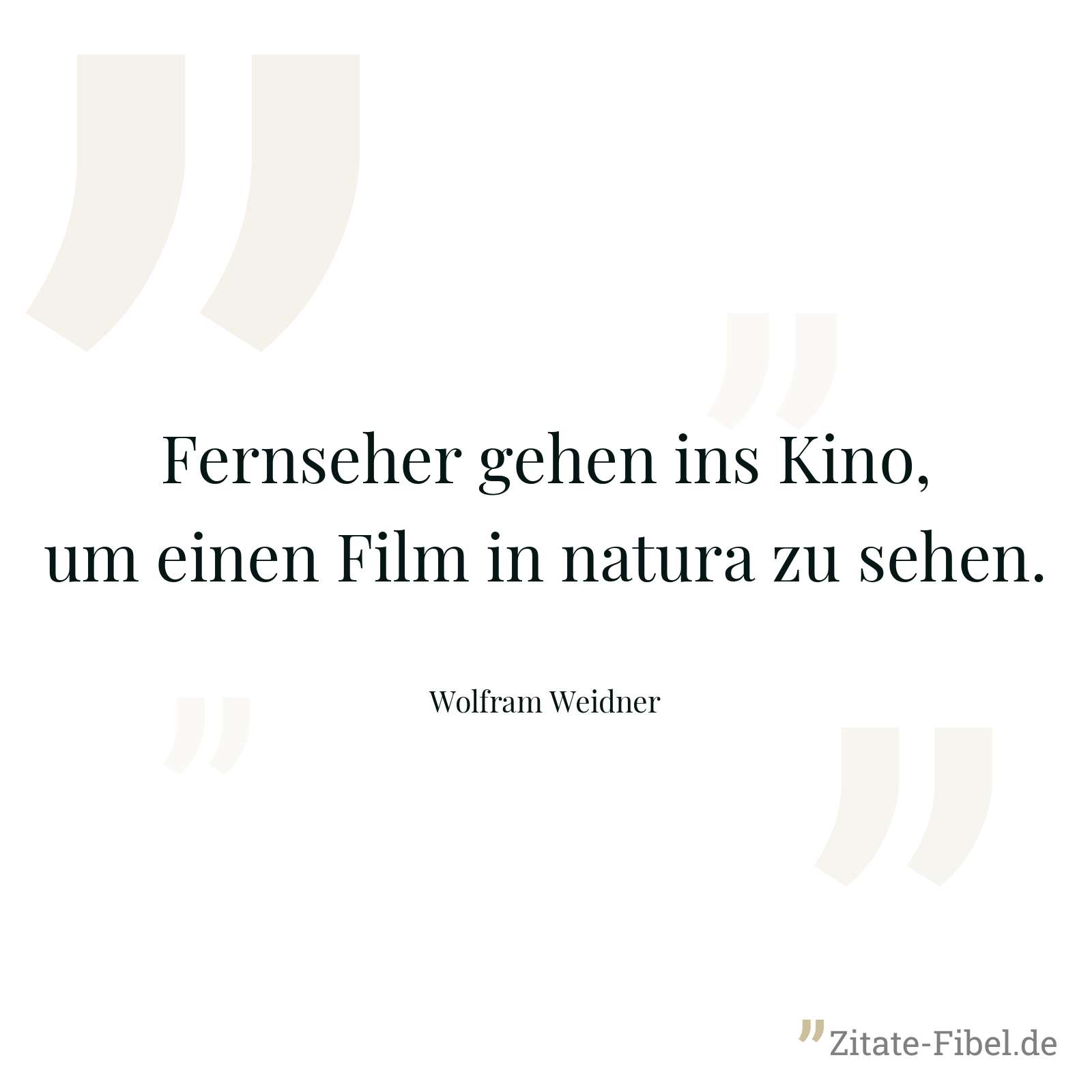 Fernseher gehen ins Kino, um einen Film in natura zu sehen. - Wolfram Weidner