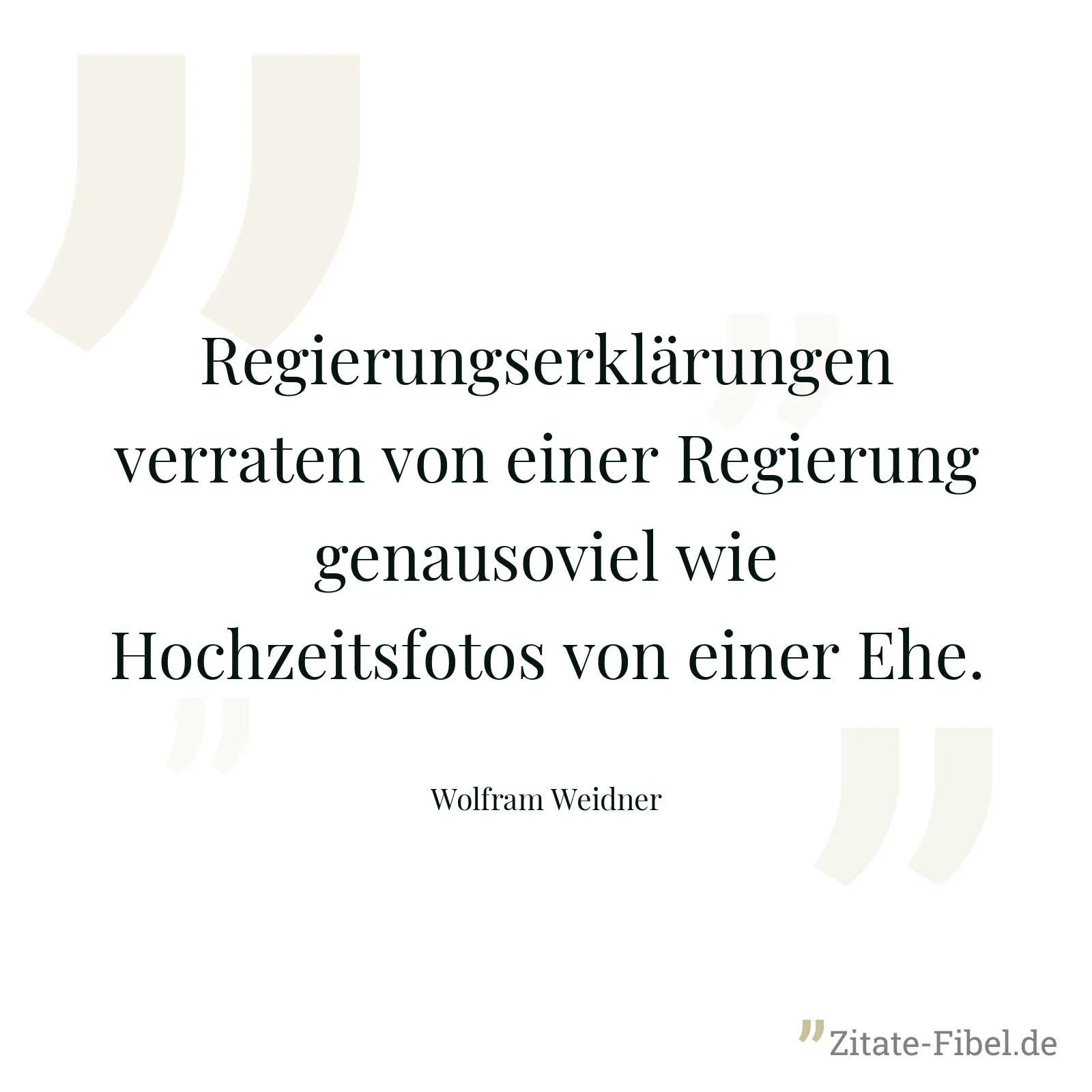 Regierungserklärungen verraten von einer Regierung genausoviel wie Hochzeitsfotos von einer Ehe. - Wolfram Weidner